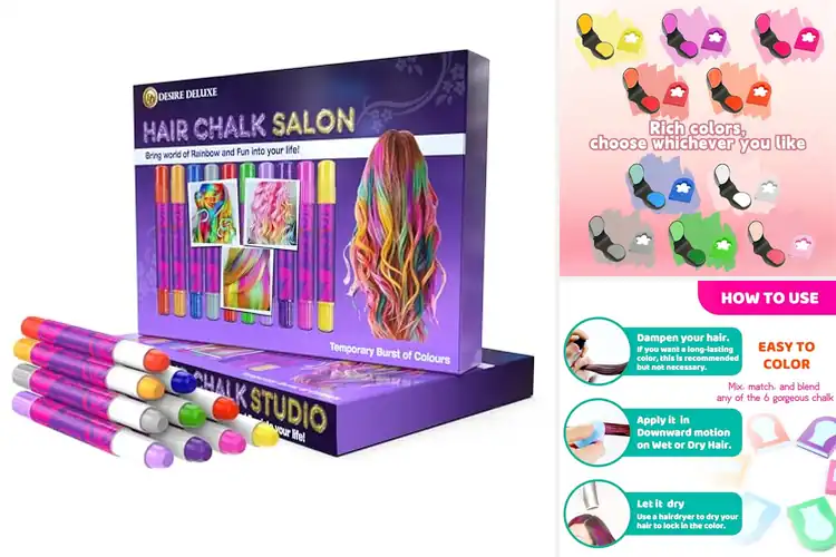 Detailed view of Best Hair Chalk For Kids: Vibrant Colors, Mess-Free Fun