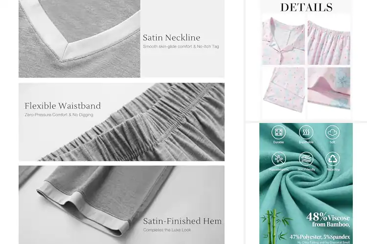 Detailed view of Best Soft Pajamas For Sensitive Skin