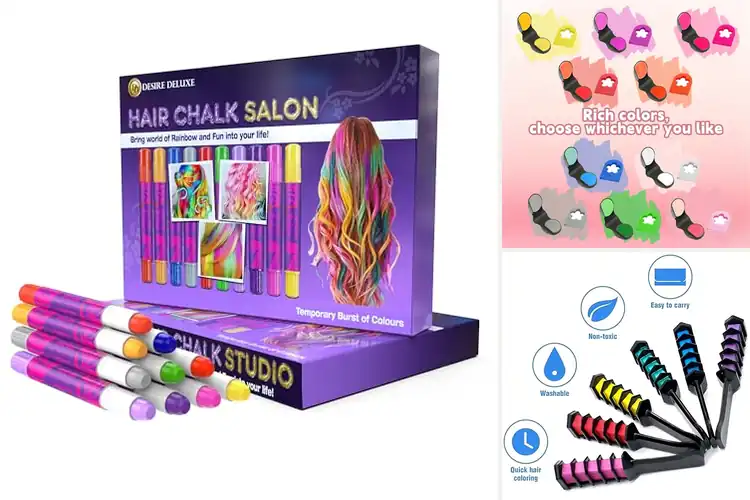 Detailed view of Best Temporary Hair Chalk Comb Set For Kids