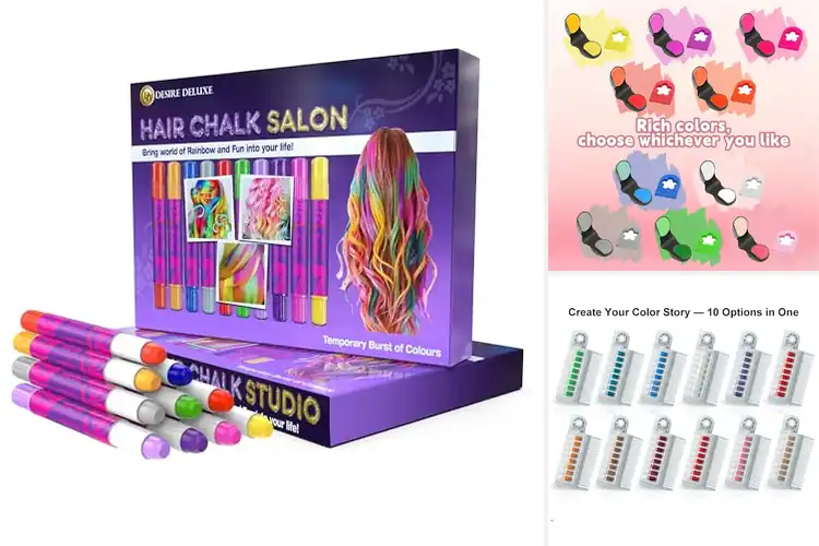 Detailed view of Best Ten Color Hair Chalk Set
